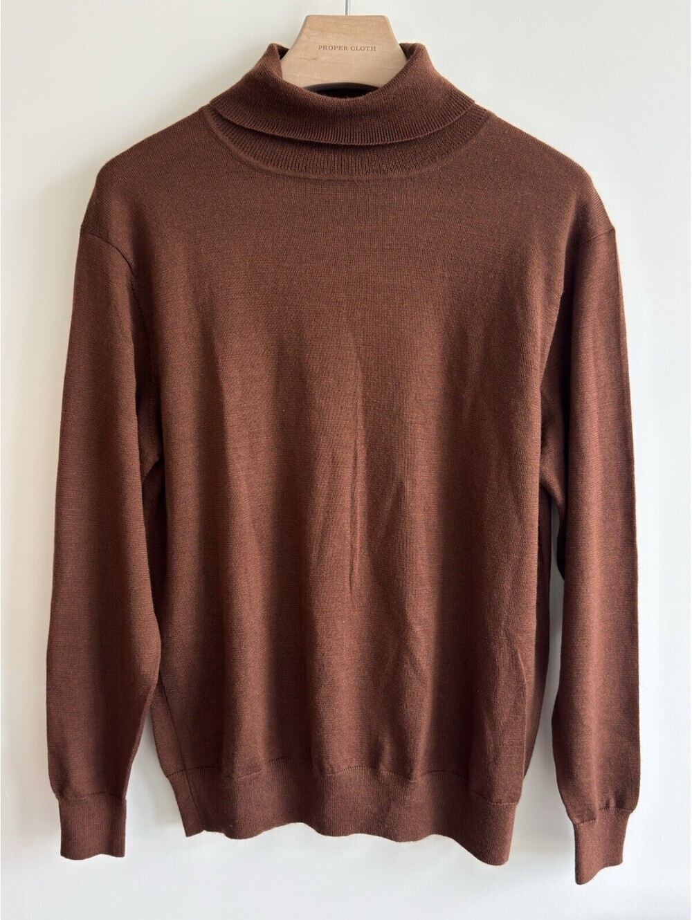 Uomo Bravo 100% Merino Wool Brown Turtleneck Sweater Men’s Medium
